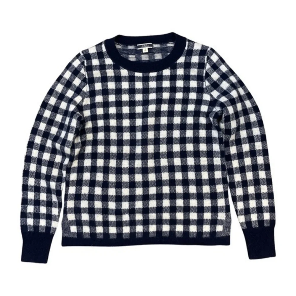 J.Crew • Gingham Checkered Cashmere Sweater S ASO Wednesday Addams